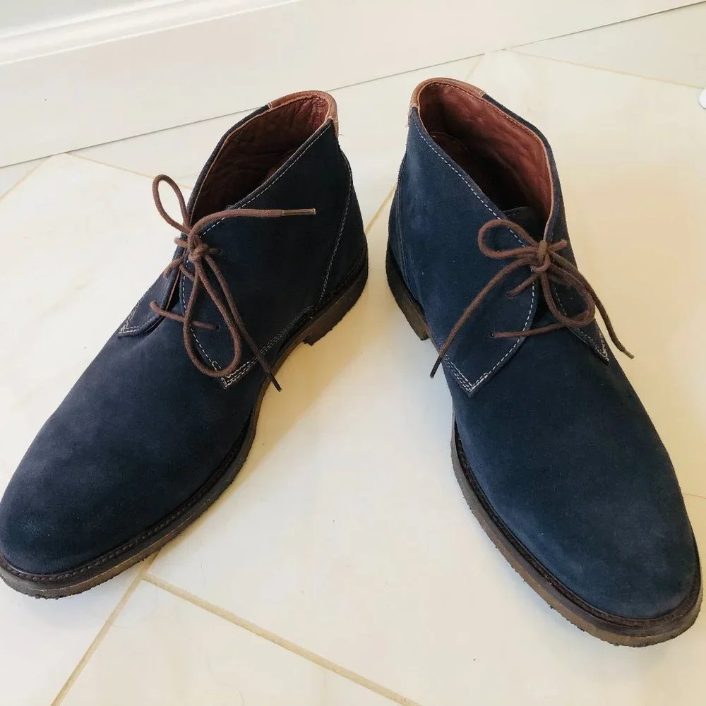 Johnston & Murphy Men's Copeland Chukka Boot 12M Navy Suede - Picture 3 of 12